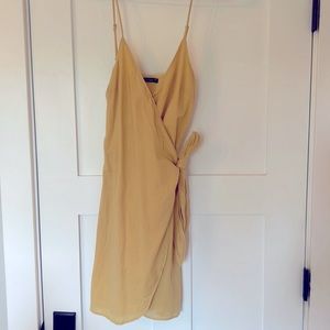 Yellow wrap dress